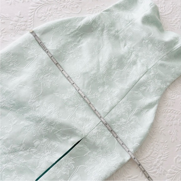 NWOT Lulus Beloved Belle Mint Green Jacquard Strapless Bow Midi Dress Small - Picture 9 of 9